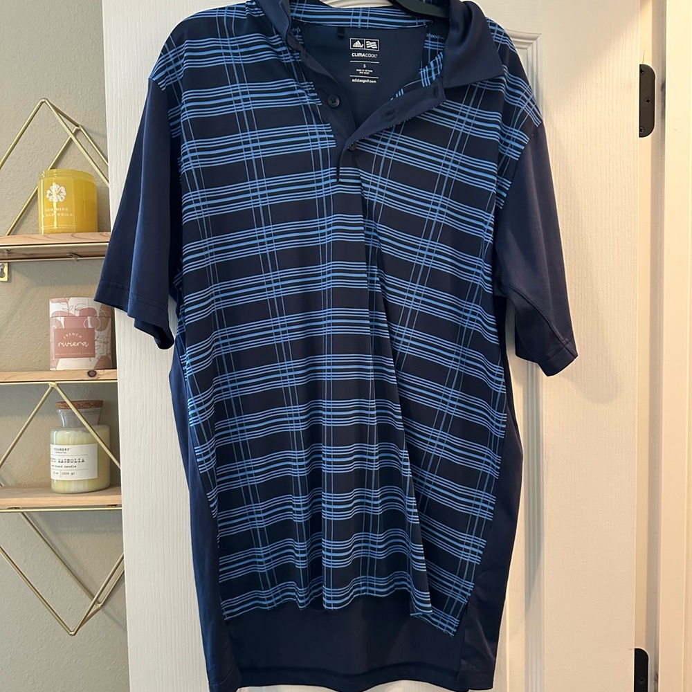 adidas Navy and Light Blue Polo Shirt